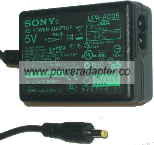 SONY UPA-AC05 AC ADAPTER 5VDC 2A POWER SUPPLY